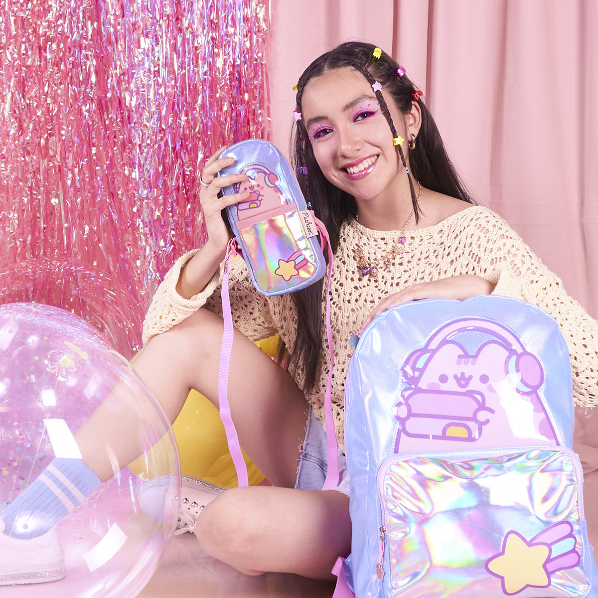 Mochila Pusheen Music Holográfica
