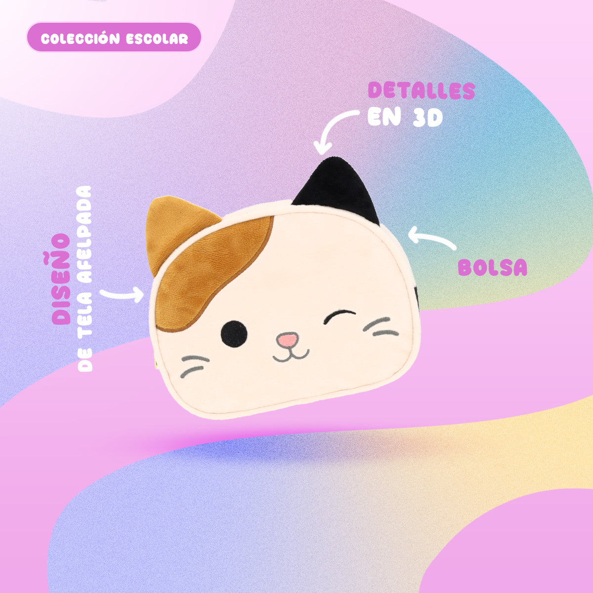 Estuchera Squishmallows Gato Multicolor