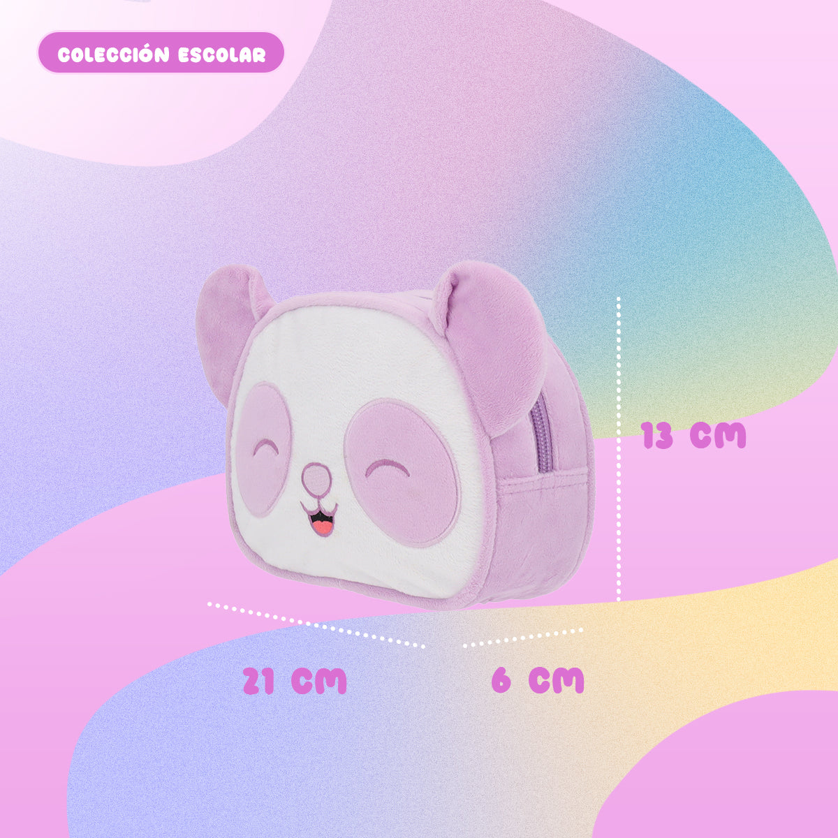 Estuchera Squishmallows Panda Lila