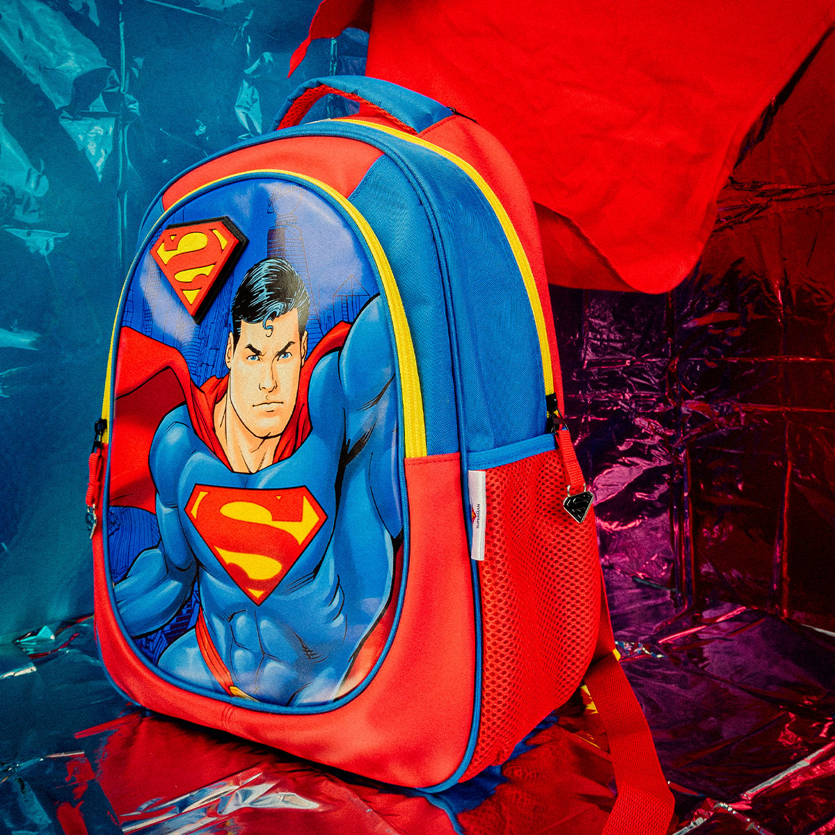 Set Escolar Mochila y Lapicera Superman Con Capa