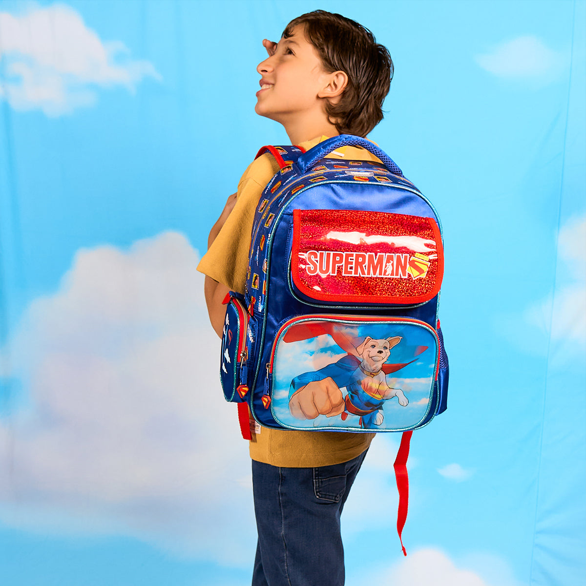Mochila Escolar Primaria Superman Krypto Lenticular