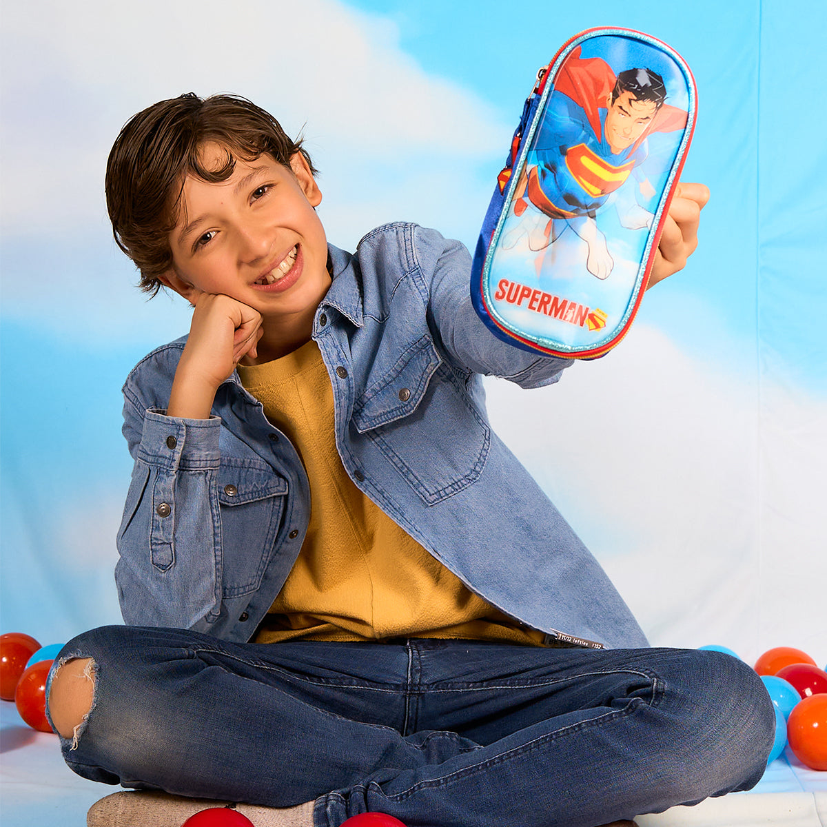 Estuchera Escolar Superman Krypto Lenticular